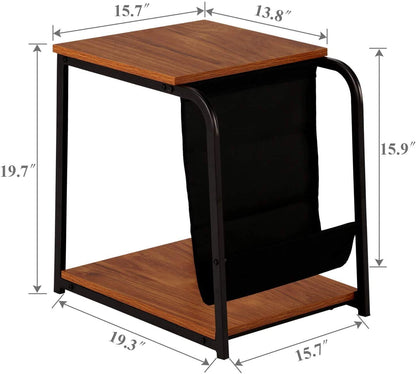 Modern Nightstand Side End Table with Magazine Holder Sling Stackable Accent Furniture