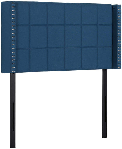 Upholstered Height Adjustable Headboard with Decorative Nailhead Trim, 49.3''