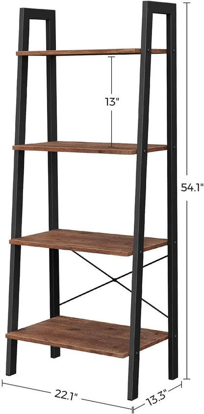 4-Tier Bookshelf & Storage Rack Shelves - HWLEXTRA