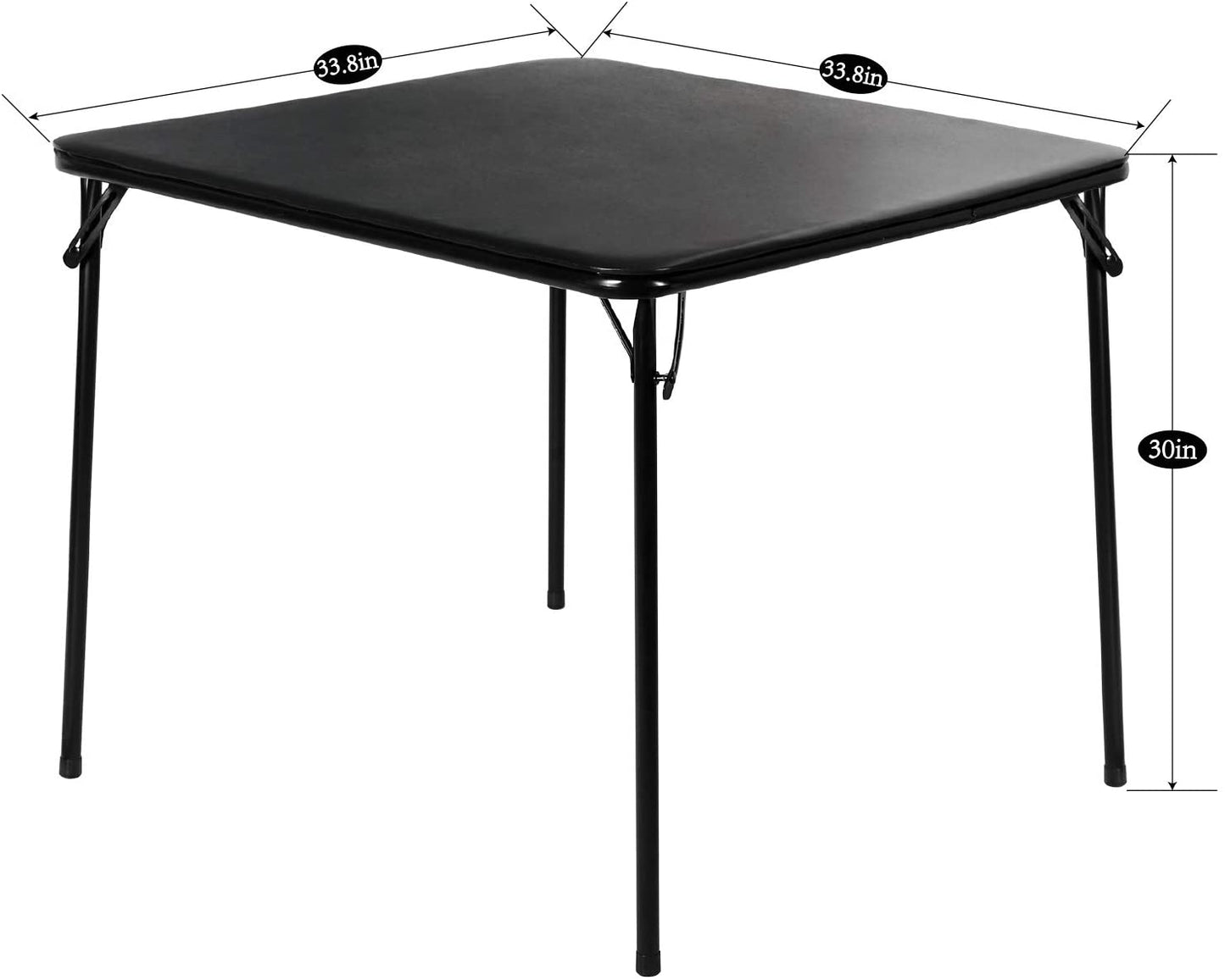 Folding Portable Card Table Square with Collapsible Legs & Vinyl Upholstery