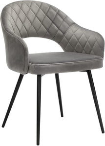 Velvet Dining Chair, Modern Upholstered Kitchen Leisure Chair, with Backrest - HWLEXTRA 