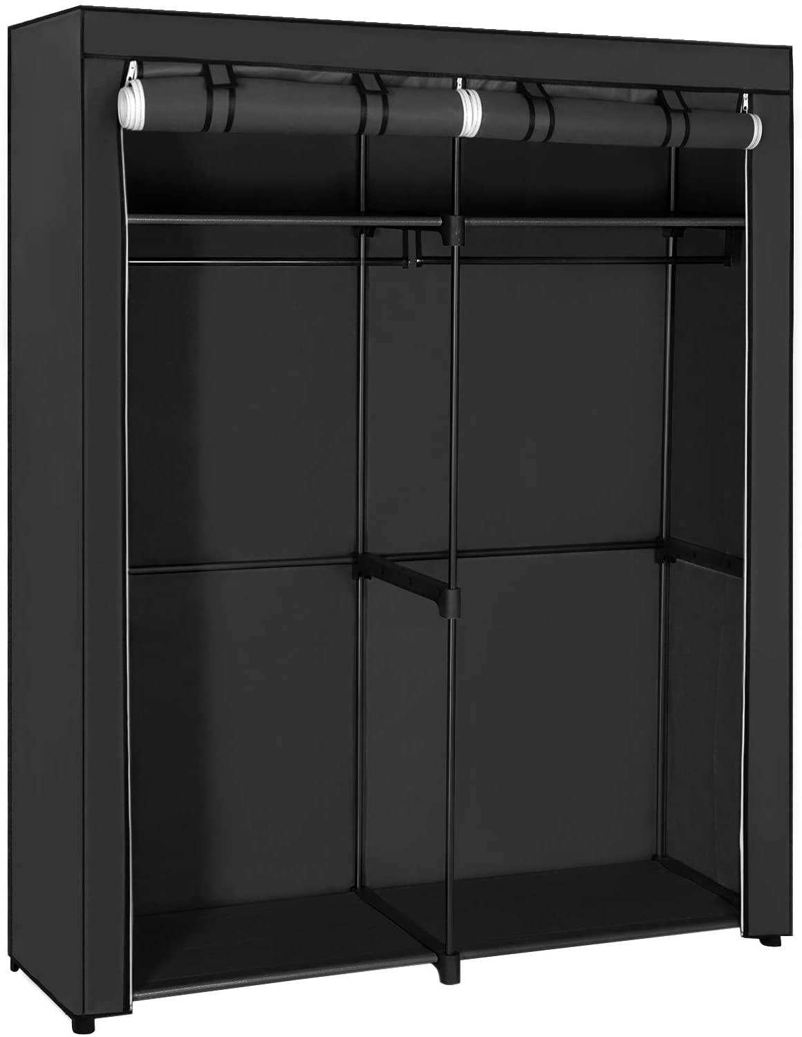 Closet Storage Organizer, Portable Wardrobe with Hanging Rods, Clothes Rack - HWLEXTRA 