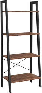 Ladder Shelf, 4-Tier Bookshelf, Free Standing Storage Shelves - HWLEXTRA 