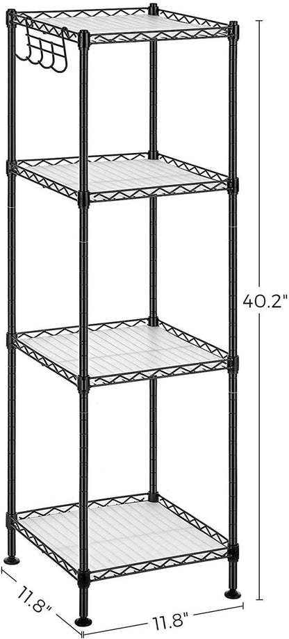 4-Tier Bathroom Shelf, Wire Shelving Unit, Metal Storage Rack for Small Space - HWLEXTRA 