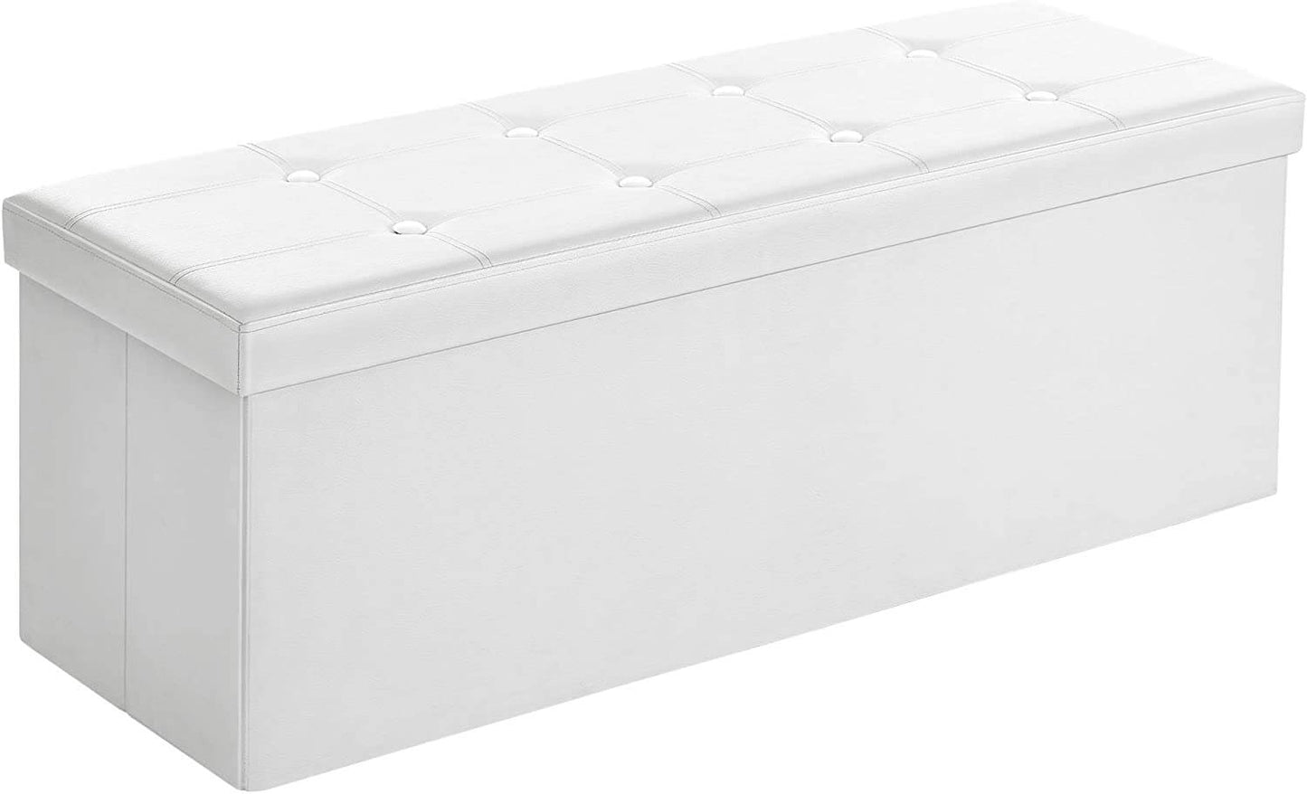Brown Foldable Storage Ottoman Bench - HWLEXTRA
