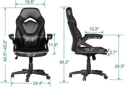 Gaming Racing Ergonomic High-Back Computer Chair, Adjustable Seat Height, Flip Up Arms