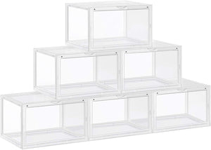 Pack of 6 Gray Shoe Organizer Boxes - HWLEXTRA