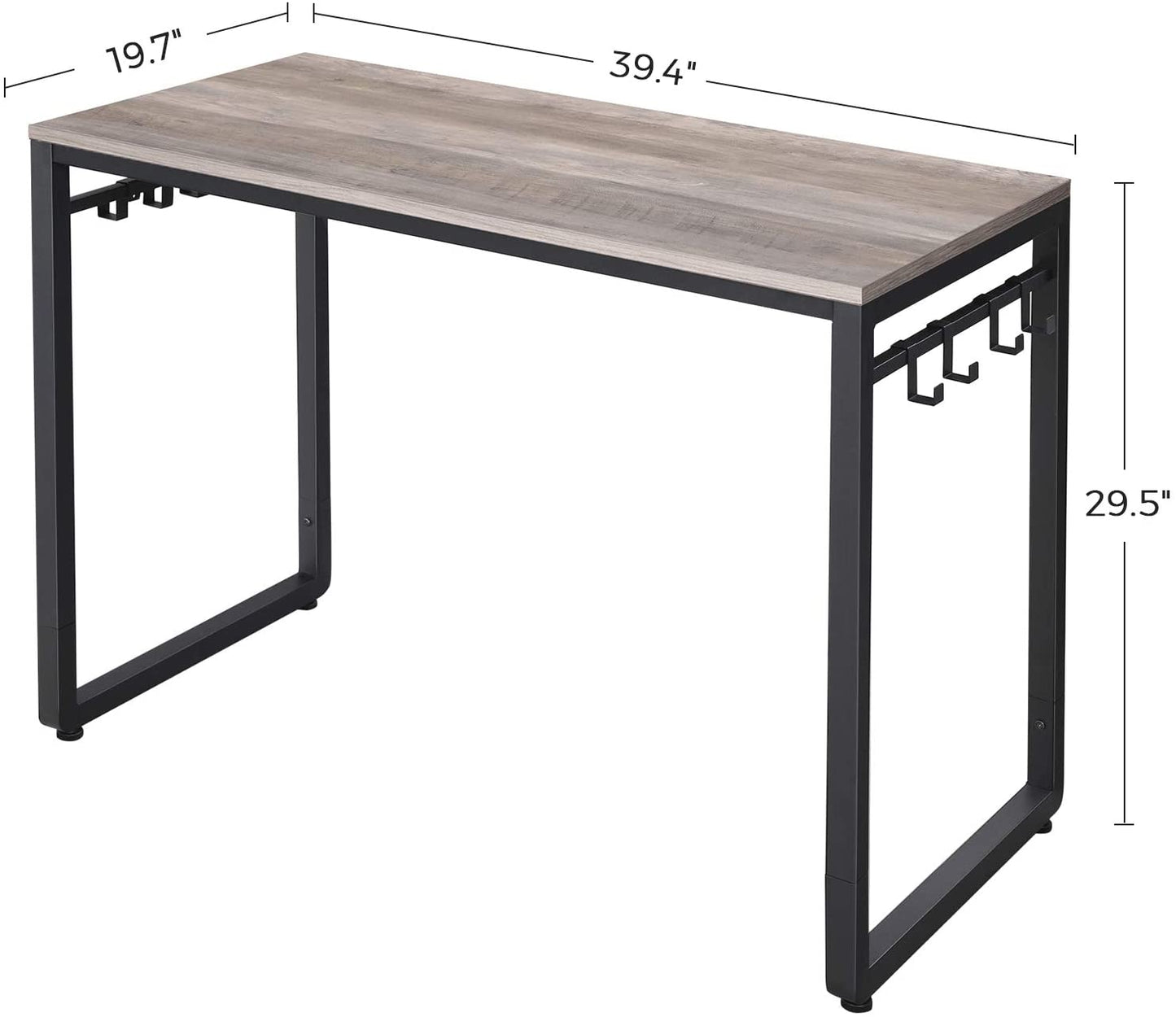 Computer Desk | Office Desk with 8 Hooks - HWLEXTRA 