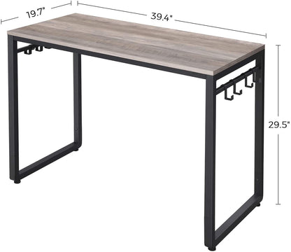 Computer Desk | Office Desk with 8 Hooks - HWLEXTRA 