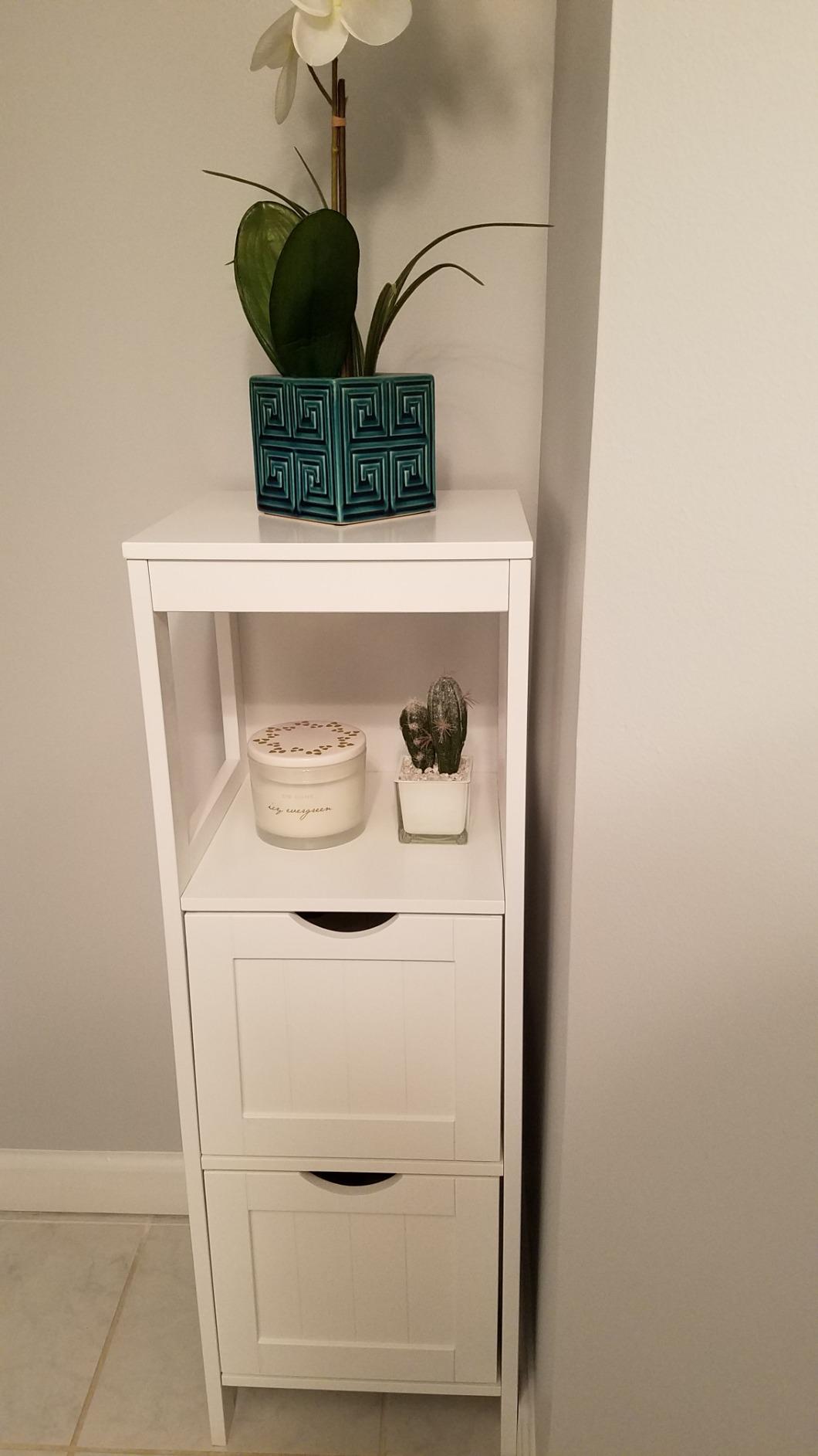 Bathroom Floor Cabinet, Bathroom Storage Organizer Rack Stand, 2 Drawers, Gray