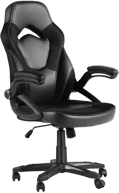 Gaming Racing Ergonomic High-Back Computer Chair, Adjustable Seat Height, Flip Up Arms