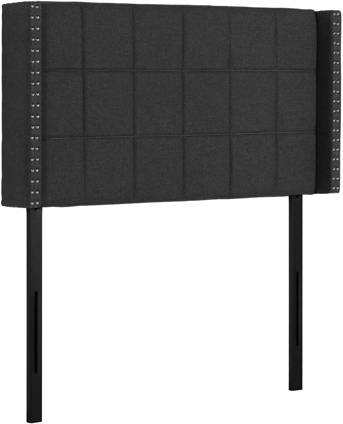 Upholstered Height Adjustable Headboard with Decorative Nailhead Trim, 49.3''