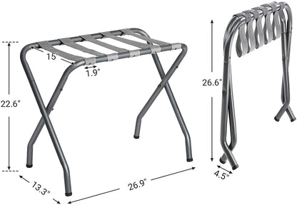 Metal Folding Luggage Rack, Pack of 2, Gray