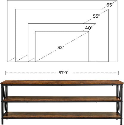 TV Stand, TV Table for up to 65-Inch TVs, Media TV Console with Shelves - HWLEXTRA 