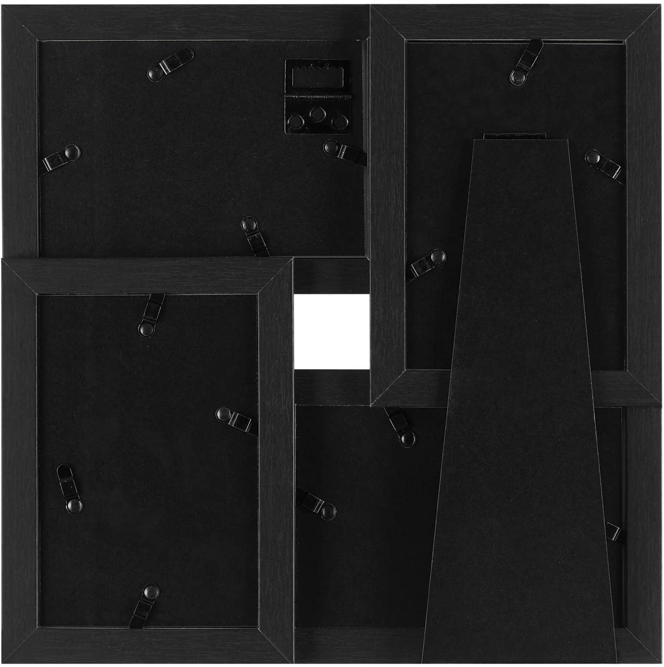 Collage Picture Frames, for four 4 x 6 Inches Photos, Photo Frame with Glass Front, Wood Grain, Wall-Mounted - HWLEXTRA 