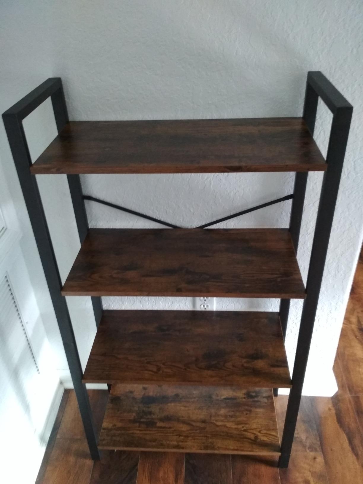 Bookshelf, 4-Tier Bookcase, Living Room Standing Unit Shelf - HWLEXTRA 