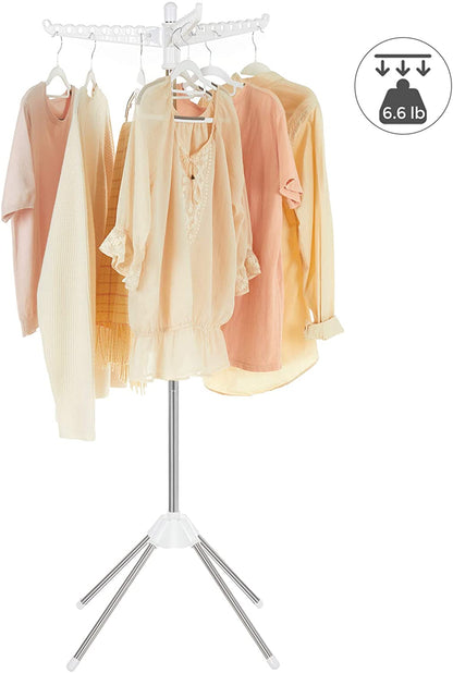 Clothes Drying Rack, Quadripod Laundry Air-Drying Rack, Space-Saving and Foldable with 3 Arms