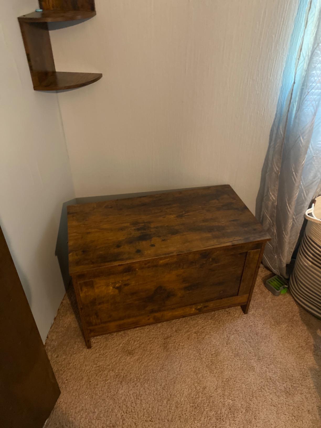 Storage Chest Sturdy Entryway Storage Bench, Wood Look Accent Furniture, Easy Assembly Oak White - HWLEXTRA 