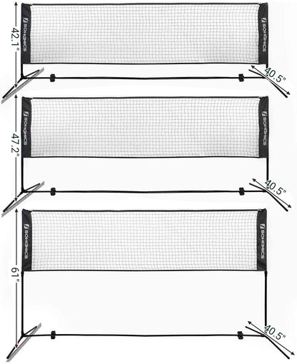 Badminton Net Set, Portable Sports Set for Badminton, Tennis, Kids Volleyball, Pickleball