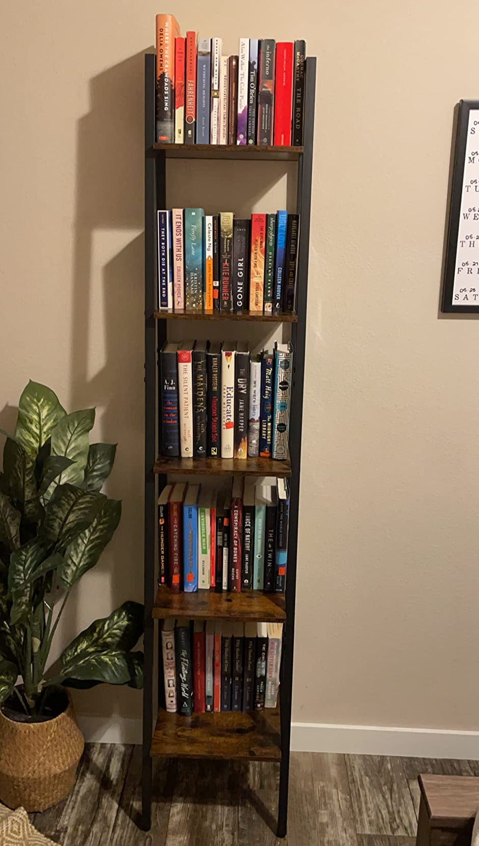 Bookshelf, Ladder Shelf 5-Tier, Freestanding Storage Shelves, for Home