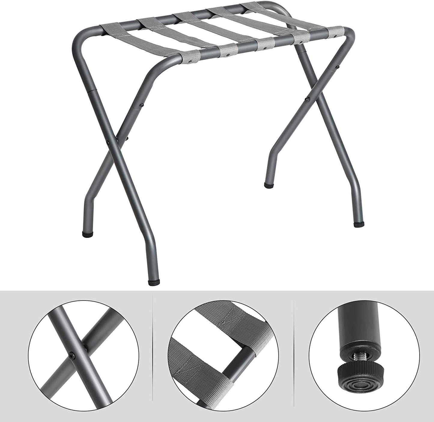 Metal Folding Luggage Rack, Pack of 2, Gray