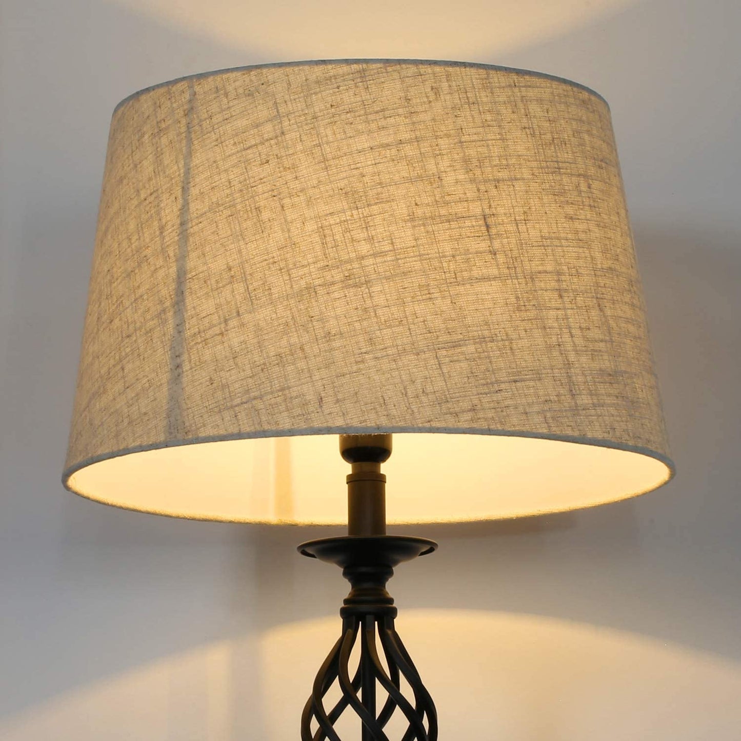 Floor Lamp with Linen Lampshade & Black lampbody Foot Pedal Switch Long-Distance Control