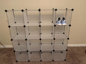 White 16 Cubes Plastic Storage Organizer - HWLEXTRA