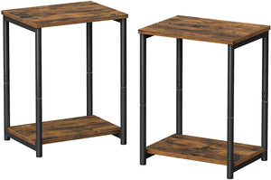End Table, Side Table with Storage Shelf, Slim Night Table - HWLEXTRA 