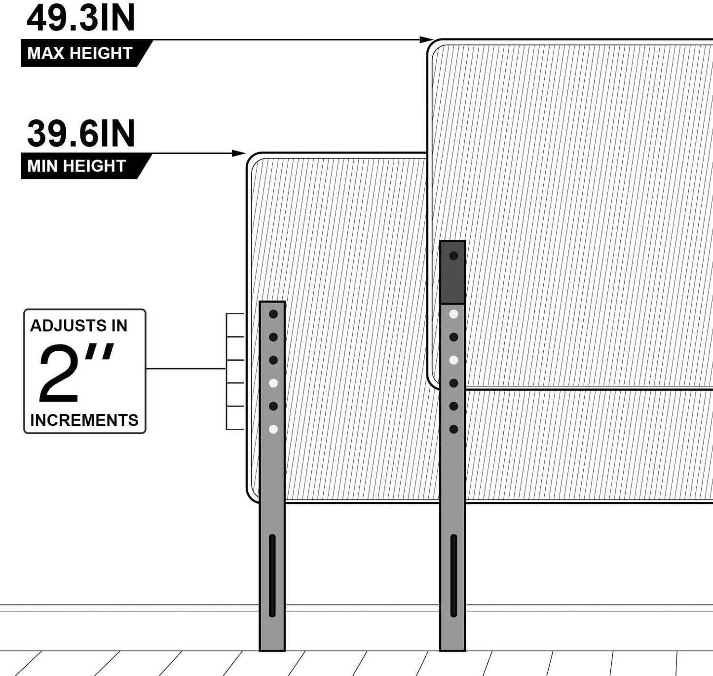 Upholstered Height Adjustable Headboard with Decorative Nailhead Trim, 49.3''
