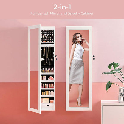 White Hanging Jewelry Armoire - HWLEXTRA