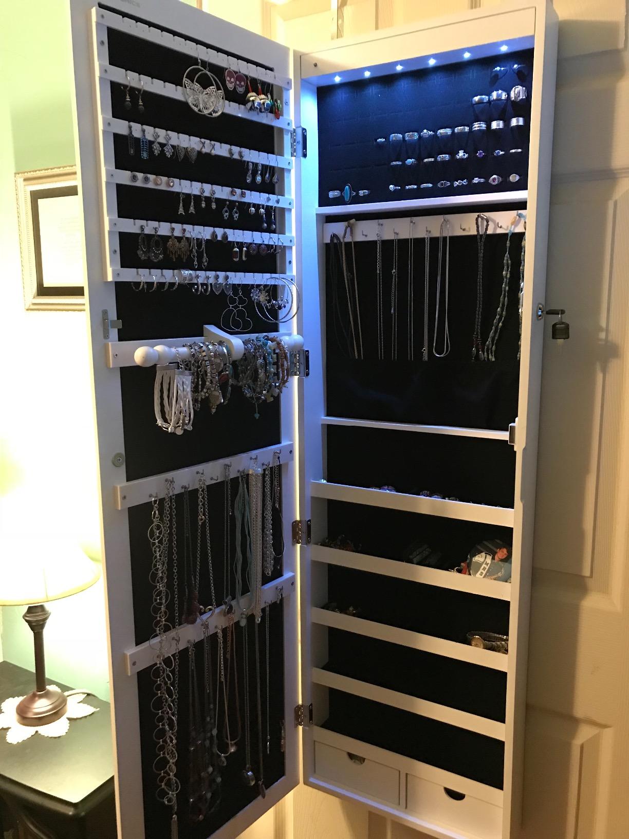 Brown Hanging Jewelry Armoire - HWLEXTRA