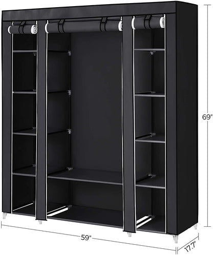 Black Portable Clothes Closet - HWLEXTRA