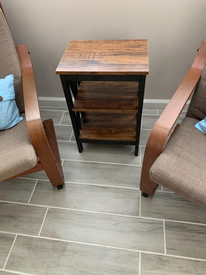 Versatile Nightstands X-Design Side End Table Night Stand Storage Shelf with Bin Drawer