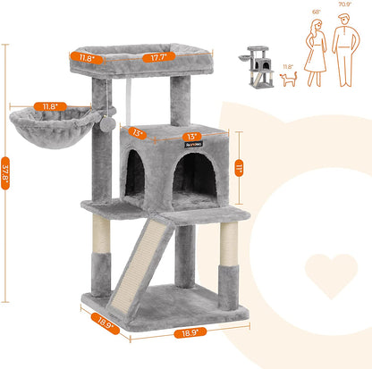 VERE Cat Tree with Sisal-Covered Scratching Posts - HWLEXTRA
