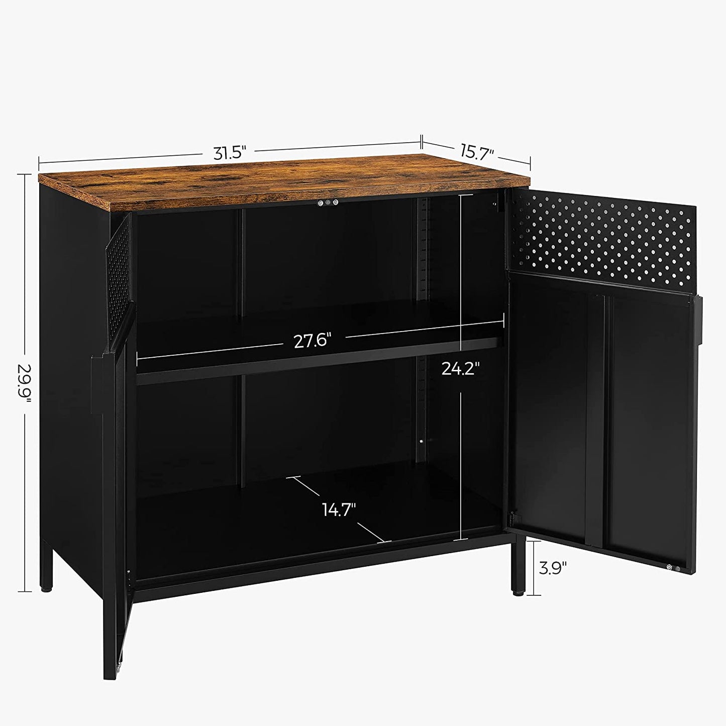 Storage Sideboard, Buffet Table with Adjustable Shelves, Floor Storage Cupboard - HWLEXTRA 