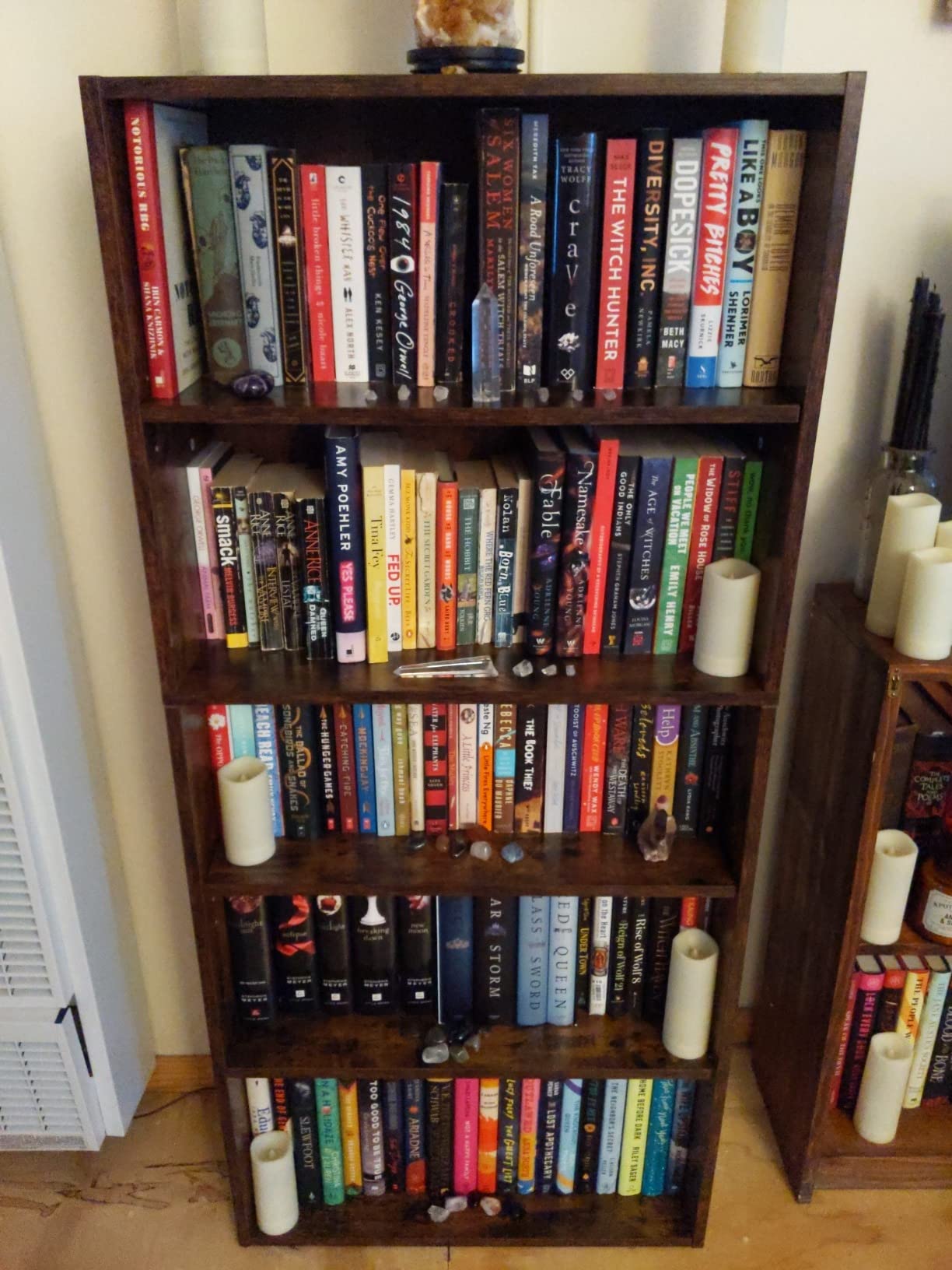Bookshelf, Open Bookcase with Adjustable Storage Shelves, Floor Standing Unit - HWLEXTRA 