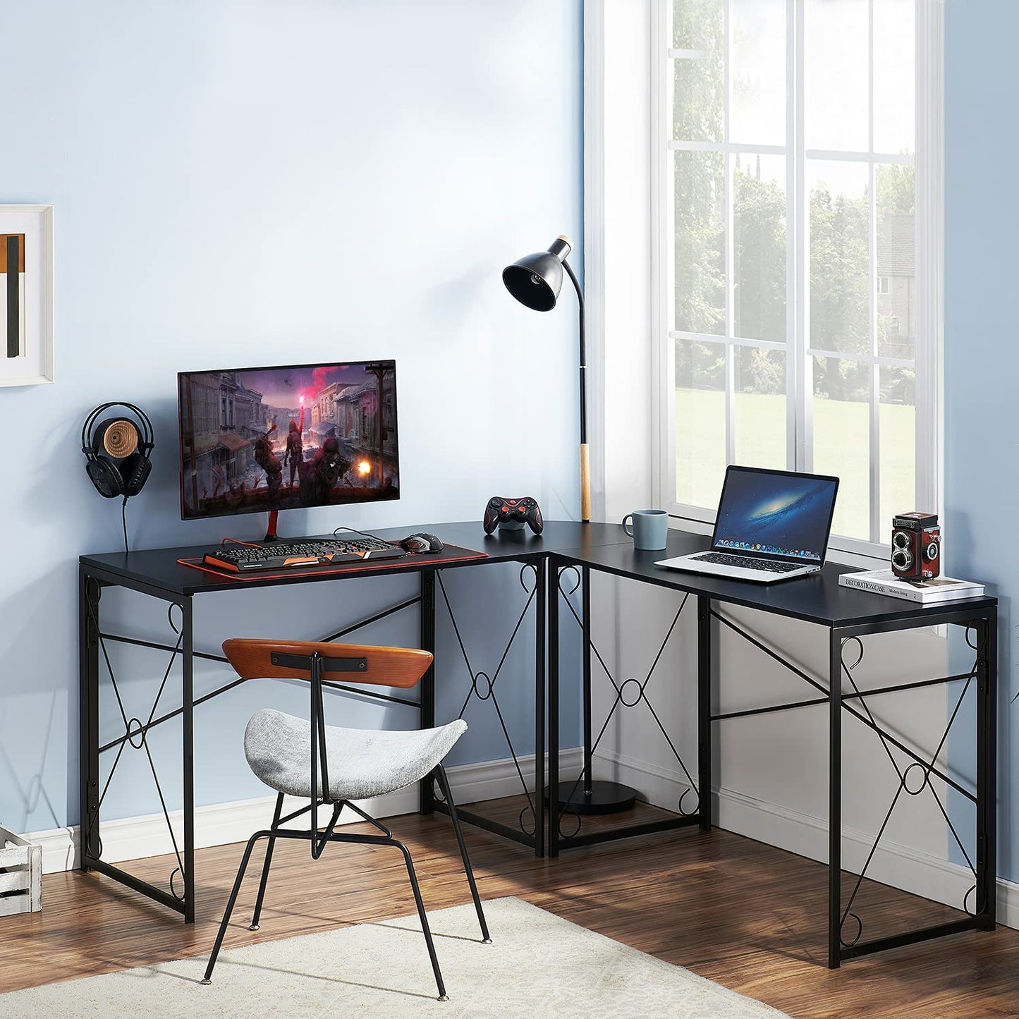 59’’x59’’ L Shaped Computer Desk, Large Corner Gaming Table, Multi-Usage