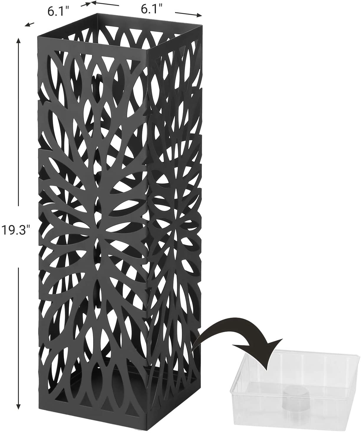 Square Metal Umbrella Stand Entryway Freestanding Umbrella Holder Rack Organizer