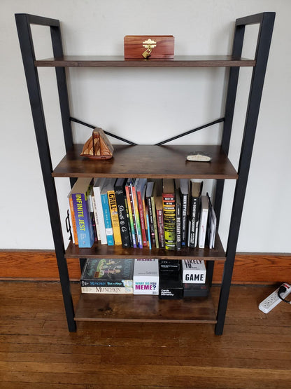 Bookshelf, 4-Tier Bookcase, Living Room Standing Unit Shelf - HWLEXTRA 