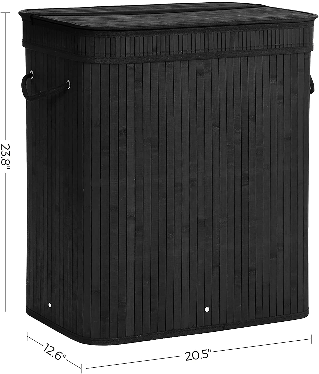 Laundry Hamper with Lid, Bamboo Laundry Basket with Handles, Foldable Storage Basket - HWLEXTRA 
