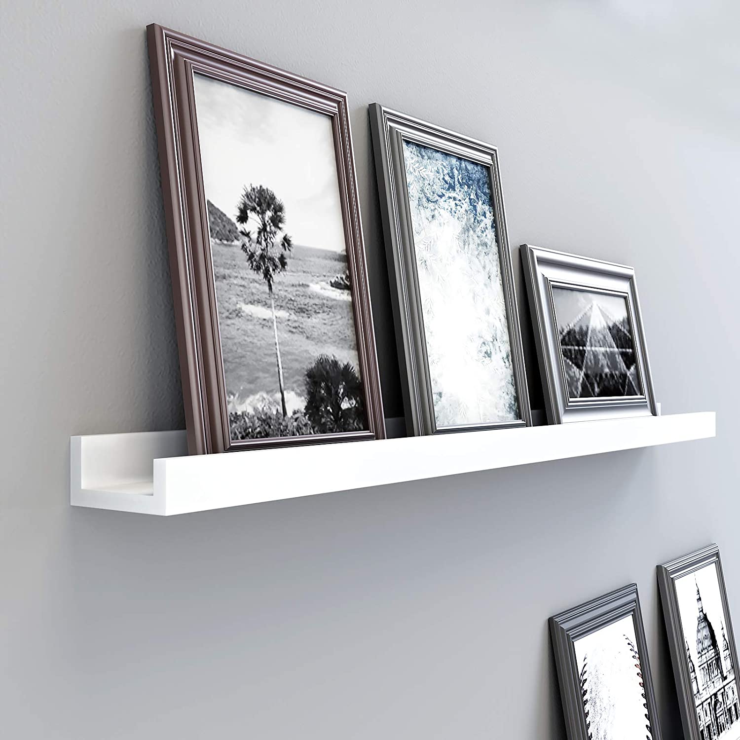 Wall Shelf 43.3 Inches, Floating Shelf Picture Ledge, for picture frames and books, Modern Design Storage