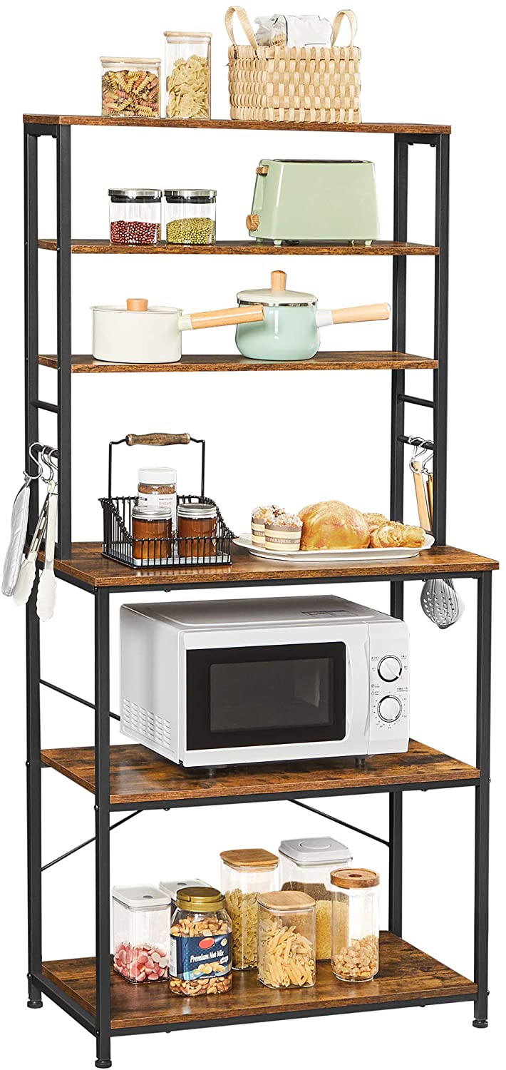6-Tier Baker's Rack with Hutch - HWLEXTRA