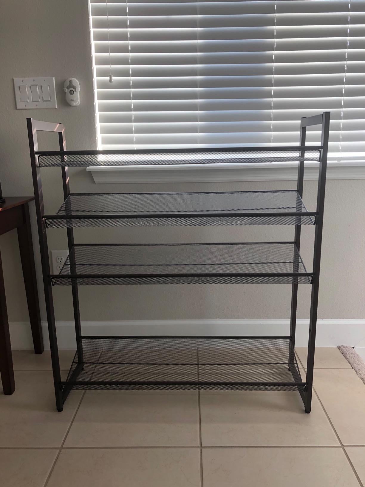 Shoe Rack, 5-Tier Stackable Shoe Storage Shelf, Metal Mesh - HWLEXTRA 