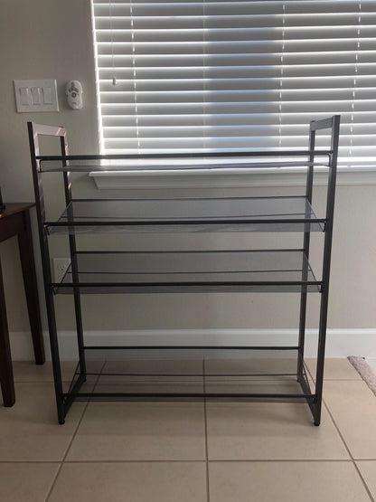 Shoe Rack, 5-Tier Stackable Shoe Storage Shelf, Metal Mesh - HWLEXTRA 