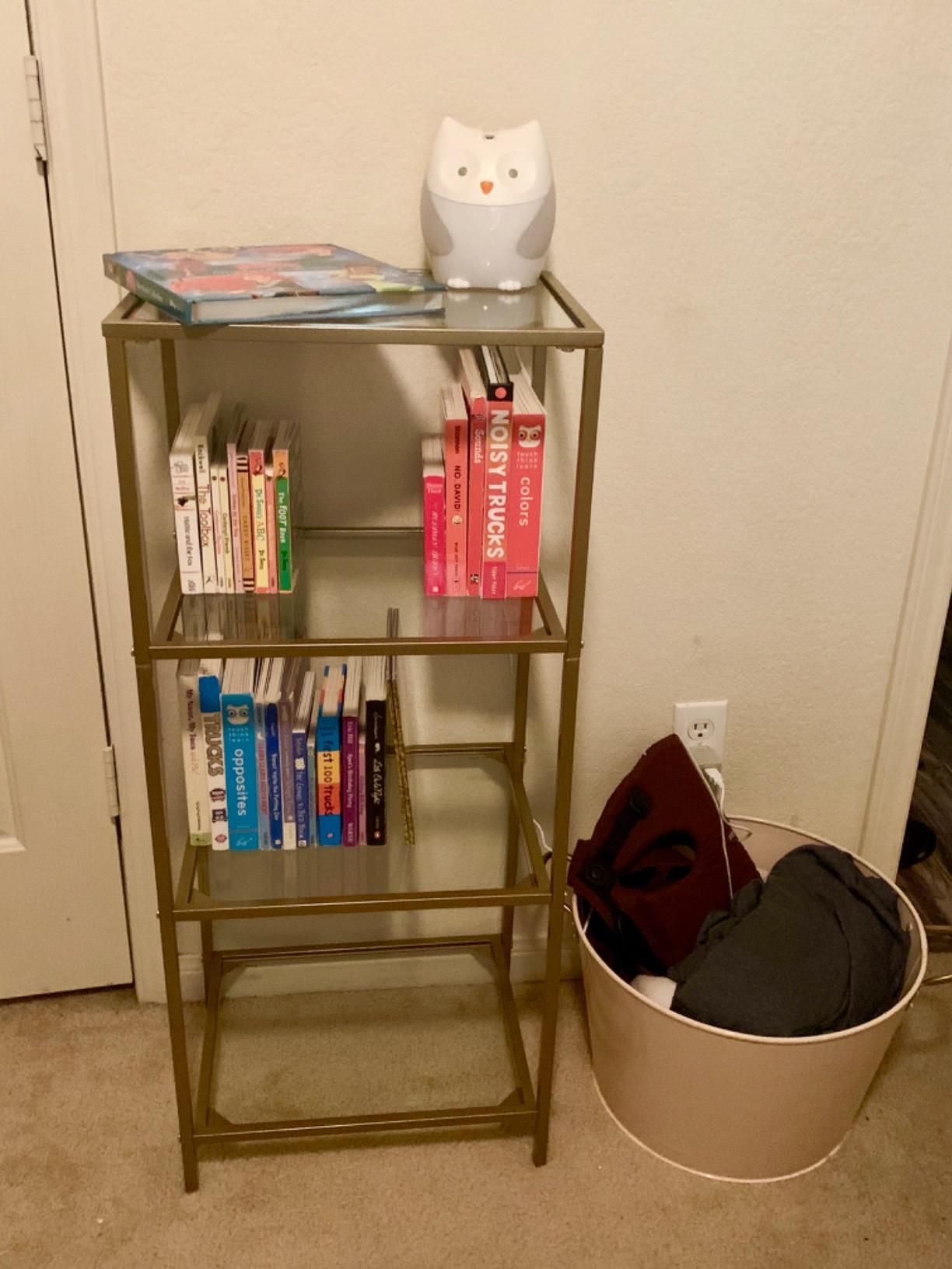 Gold Storage Shelf, Tempered Glass Storage Rack, 4-Tier Display Shelf - HWLEXTRA 