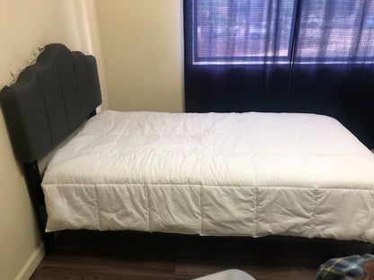 Upholstered Platform Bed Frame with Height Adjustable Headboard, Mattress Foundation