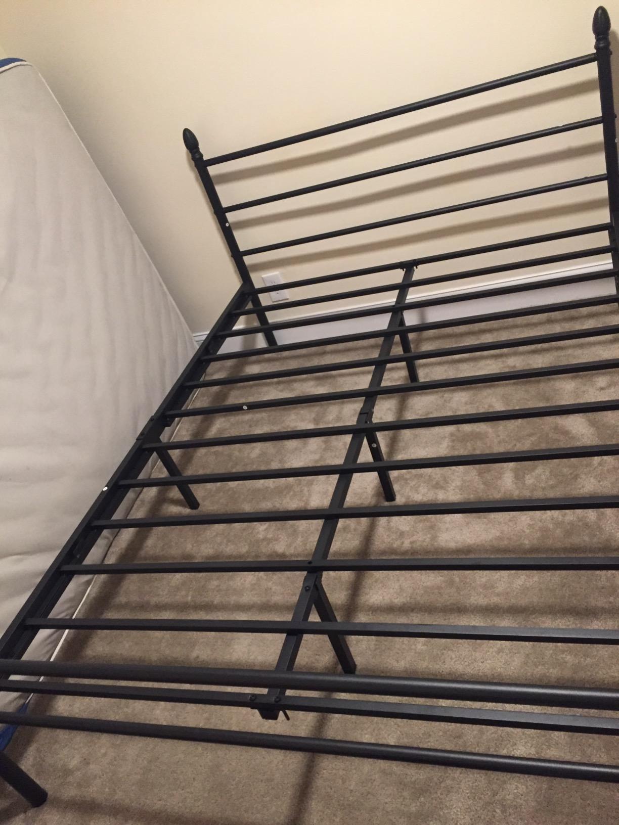 Full Size Metal Bed Frame Platform Mattress Foundation/Box Spring Replacement with Headboard