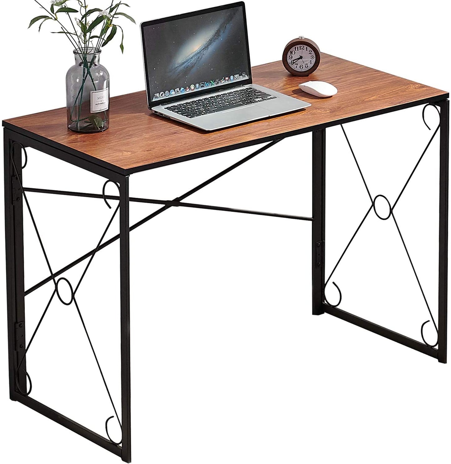 40'' Folding Desk No Assembly Required, Foldable Home Office Computer Table