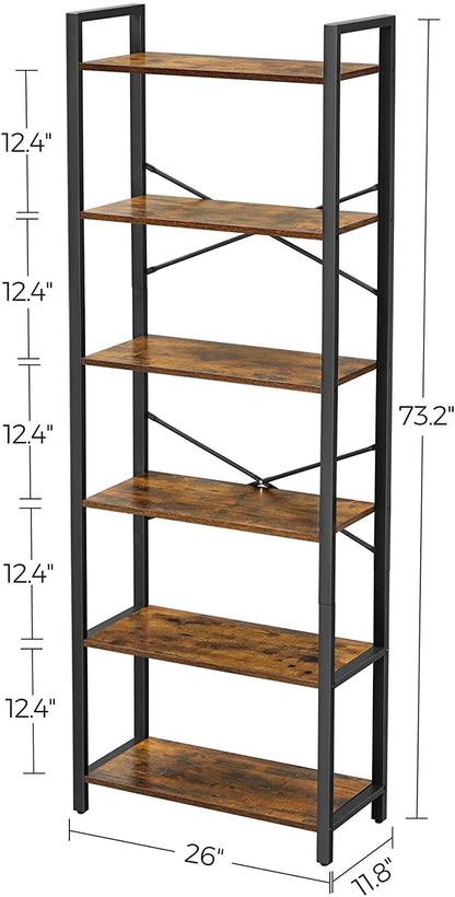 6-Tier Bookshelf & Storage Rack - HWLEXTRA
