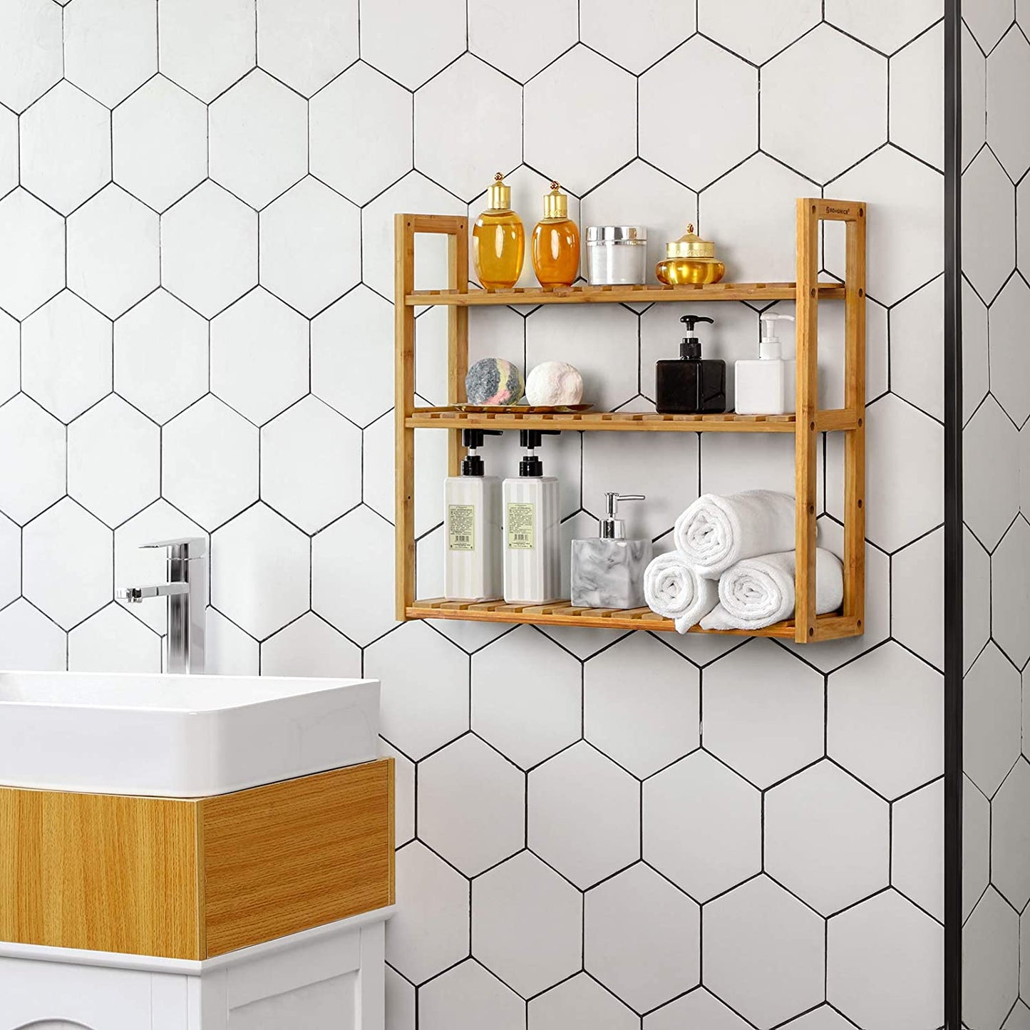 Bamboo Bathroom Shelf - HWLEXTRA